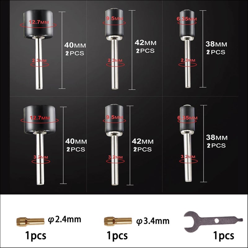 Juasky 165pcs Rotary Tool Sanding Drums 400 grit,Sanding Drum Sander Bits Bands For Drill Accessories - Image 3